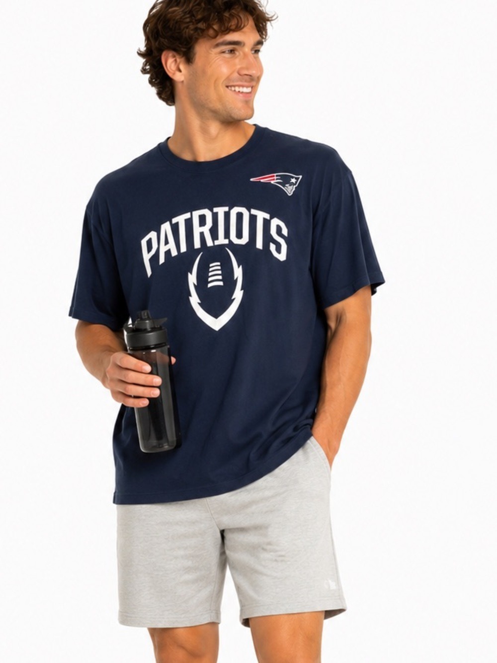 New England Patriots Men’s XXL Navy Fan Wear Sports Gear Short Sleeve T-…